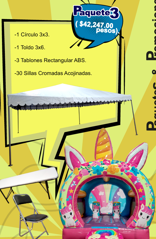 🎉 Paquete 3 - Fiesta Completa con Toldo 🎉